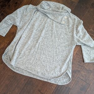Cozy Women's Grey Cowl Neck Top 3X